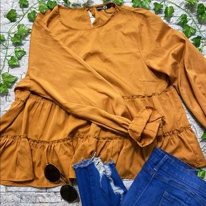 Boohoo Plus Size Fall Flowy Blouse